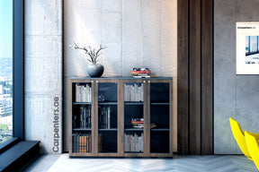 FACE Mid-height filing cabinet - Glass Shutter