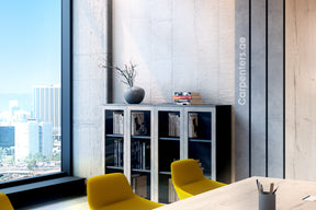 FACE Mid-height filing cabinet - Glass Shutter