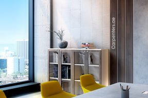 FACE Mid-height filing cabinet - Glass Shutter