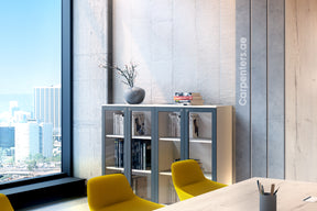 FACE Mid-height filing cabinet - Glass Shutter