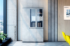 FACE Full-height filing cabinet - 2x Half Glass & half shutter+ 1x Full shutter