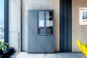 FACE Full-height filing cabinet - 2x Half Glass & half shutter+ 1x Full shutter