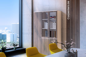 FACE Full-height filing cabinet - 2x Half Glass & half shutter+ 1x Full shutter