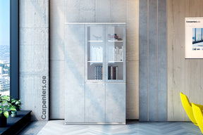 FACE Full-height filing cabinet - 2x Half Glass & half shutter+ 1x Full shutter