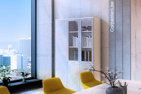FACE Full-height filing cabinet - 2x Half Glass & half shutter+ 1x Full shutter