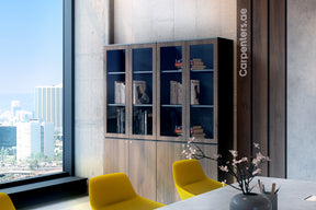 FACE Full-height filing cabinet - Half glass + Half Shutter