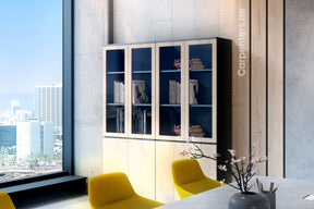 FACE Full-height filing cabinet - Half glass + Half Shutter