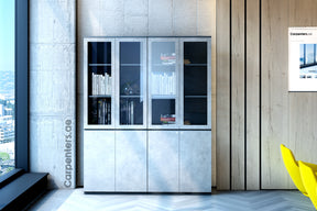 FACE Full-height filing cabinet - Half glass + Half Shutter