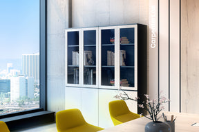 FACE Full-height filing cabinet - Half glass + Half Shutter