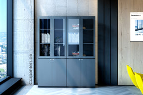 FACE Full-height filing cabinet - Half glass + Half Shutter