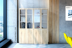 FACE Full-height filing cabinet - Half glass + Half Shutter