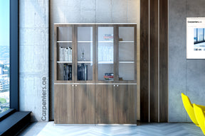 FACE Full-height filing cabinet - Half glass + Half Shutter