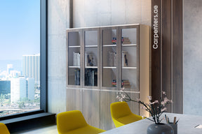 FACE Full-height filing cabinet - Half glass + Half Shutter