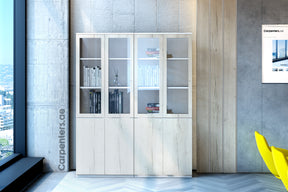 FACE Full-height filing cabinet - Half glass + Half Shutter