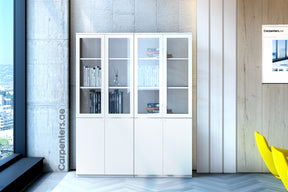 FACE Full-height filing cabinet - Half glass + Half Shutter