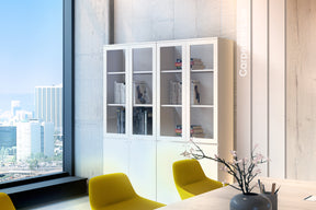 FACE Full-height filing cabinet - Half glass + Half Shutter