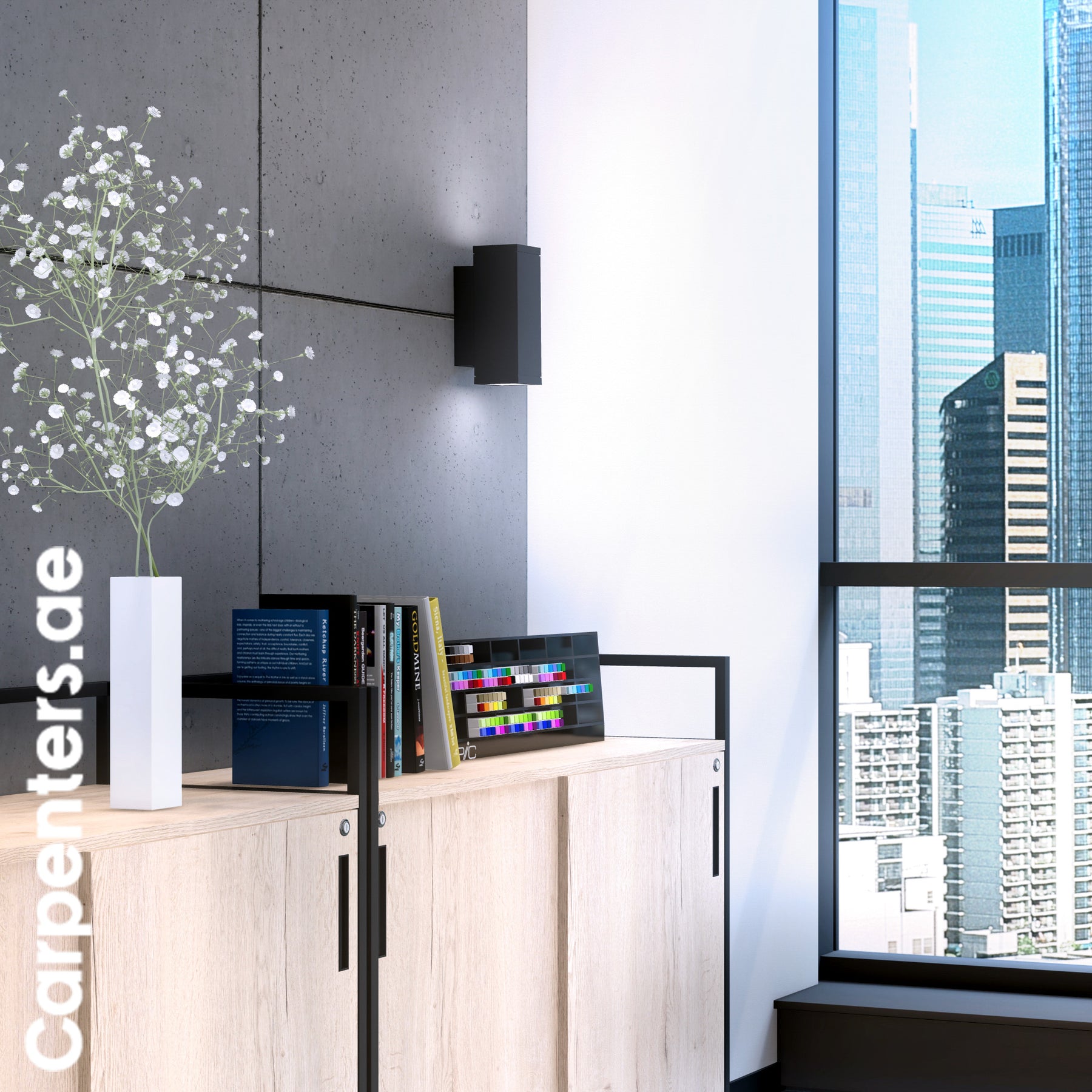 SKETCH Low-height Filing cabinet - Sliding shutter
