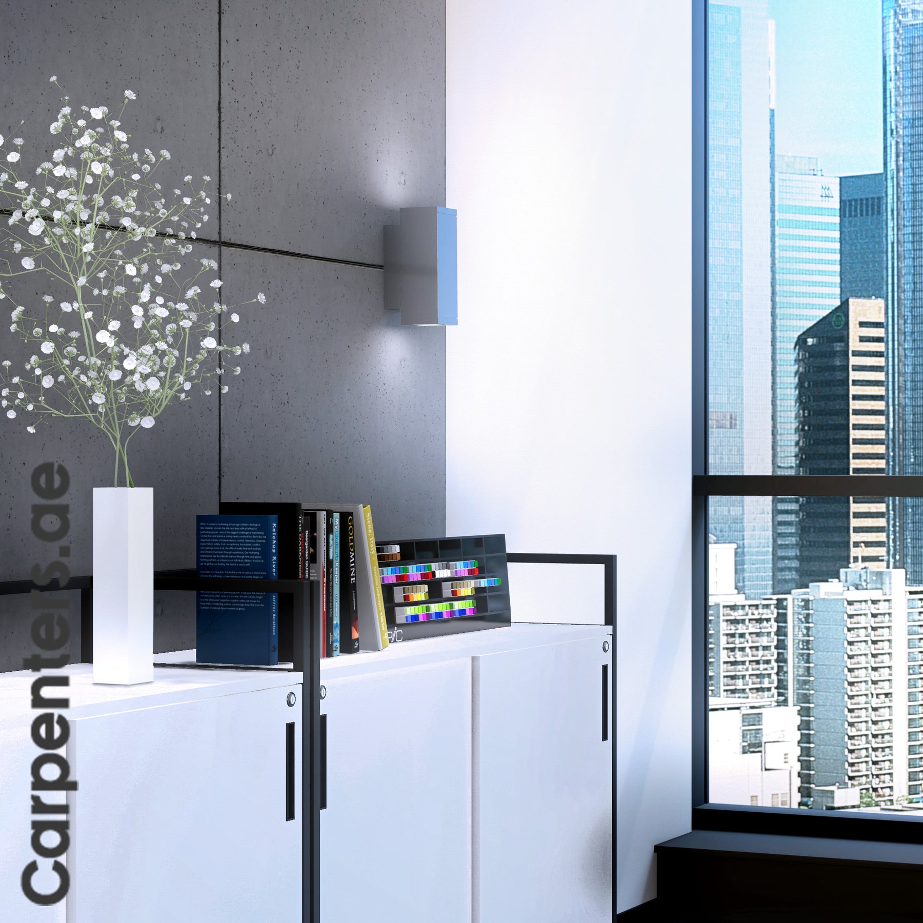 SKETCH Low-height Filing cabinet - Sliding shutter