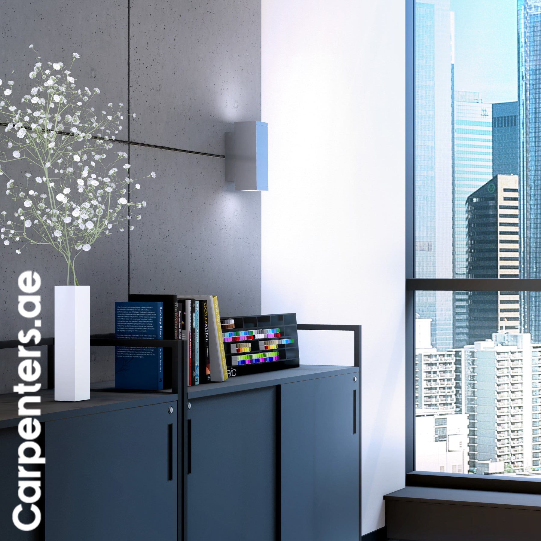 SKETCH Low-height Filing cabinet - Sliding shutter