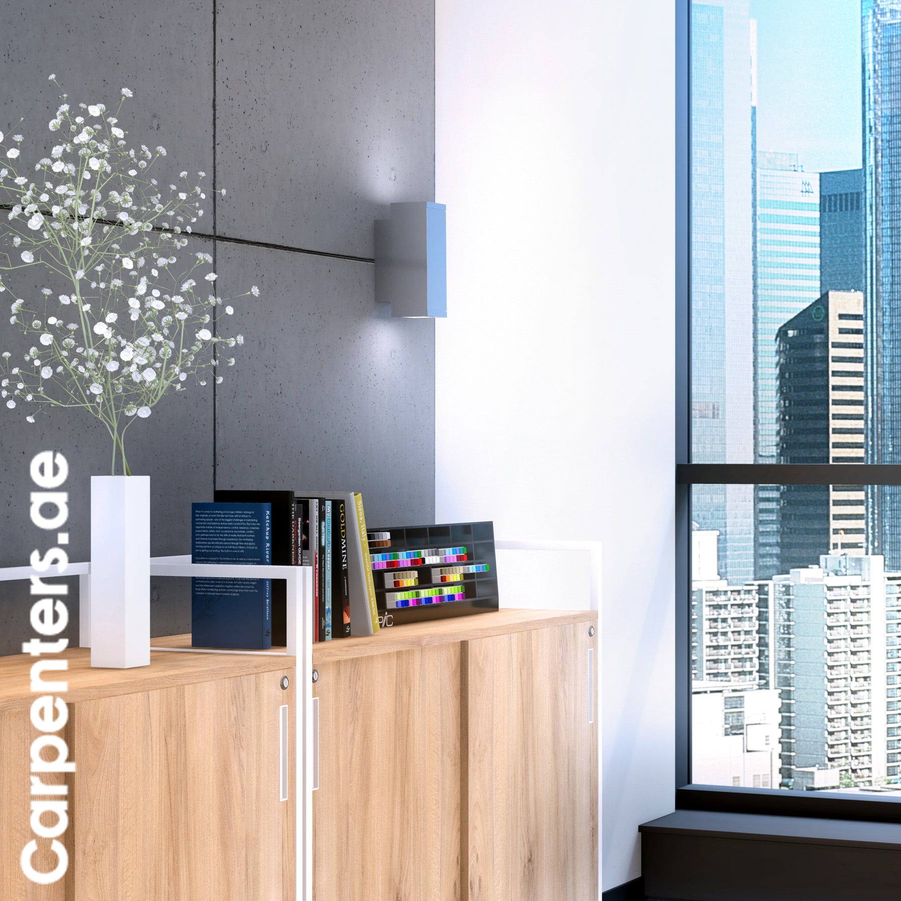 SKETCH Low-height Filing cabinet - Sliding shutter
