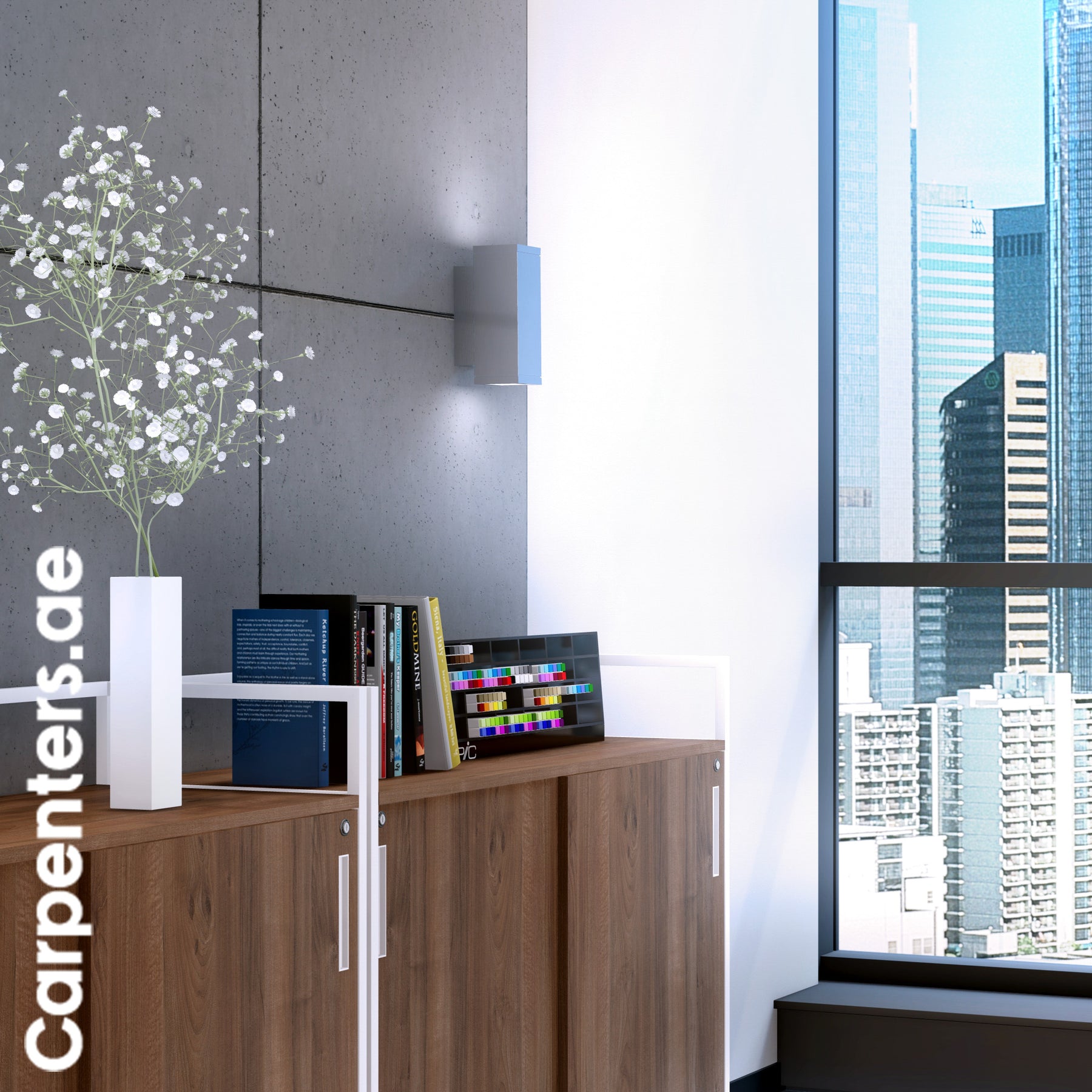 SKETCH Low-height Filing cabinet - Sliding shutter