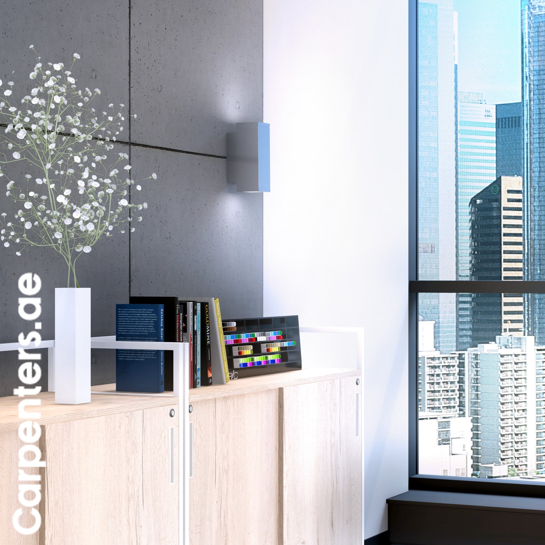 SKETCH Low-height Filing cabinet - Sliding shutter