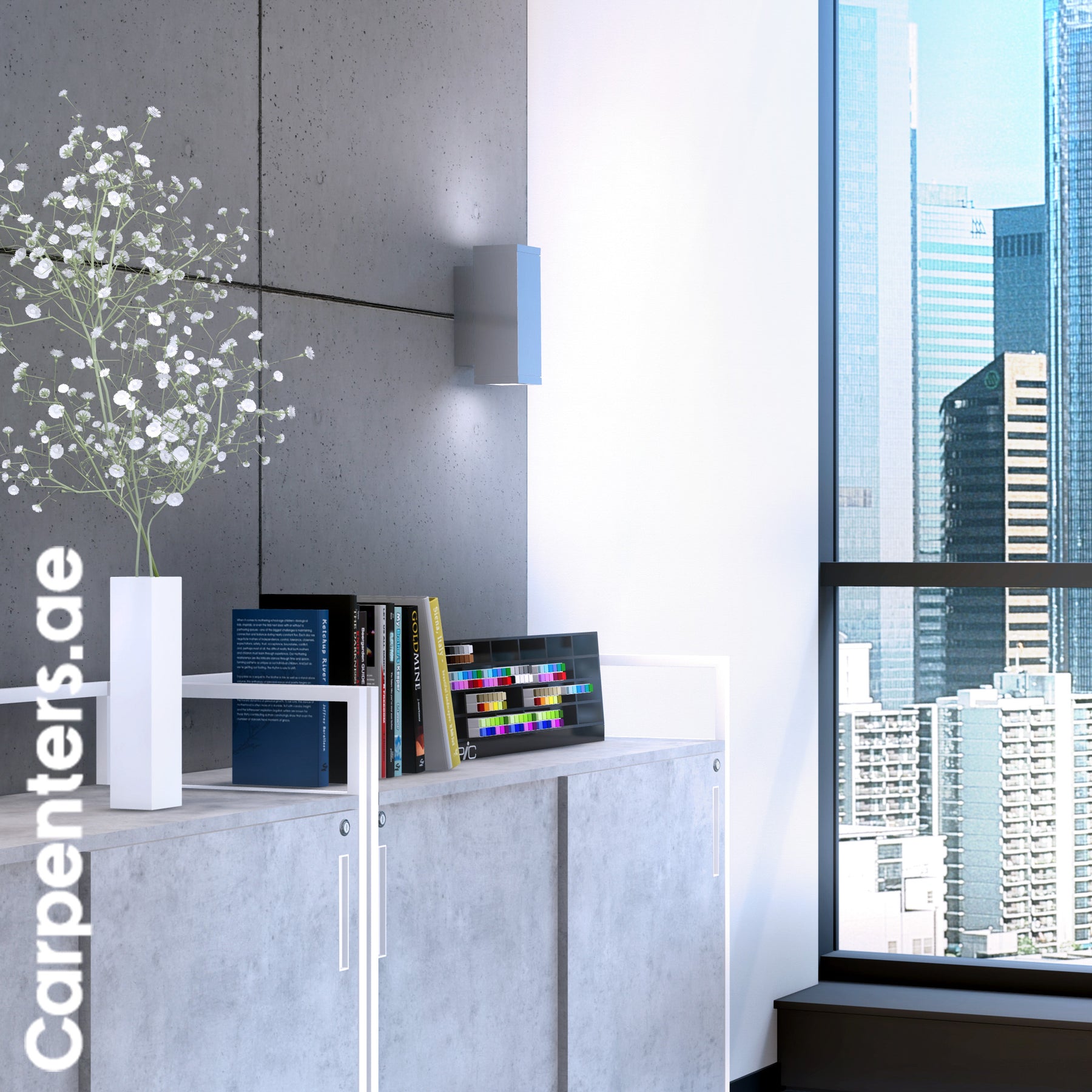SKETCH Low-height Filing cabinet - Sliding shutter