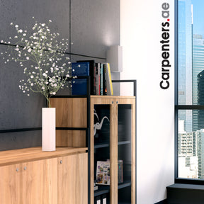 SKETCH Mid-height Filing cabinet with Glass Shutter