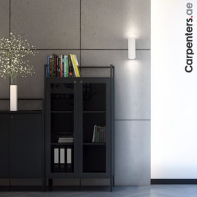 SKETCH Mid-height Filing cabinet with Glass Shutter