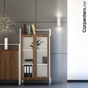 SKETCH Mid-height Filing cabinet with Glass Shutter