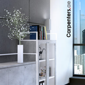 SKETCH Mid-height Filing cabinet with Glass Shutter