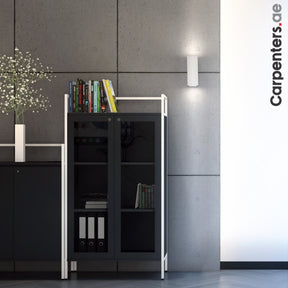 SKETCH Mid-height Filing cabinet with Glass Shutter