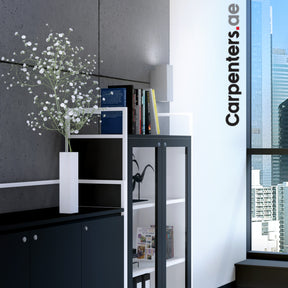 SKETCH Mid-height Filing cabinet with Glass Shutter