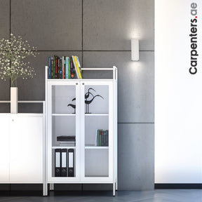 SKETCH Mid-height Filing cabinet with Glass Shutter