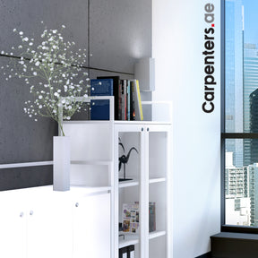 SKETCH Mid-height Filing cabinet with Glass Shutter